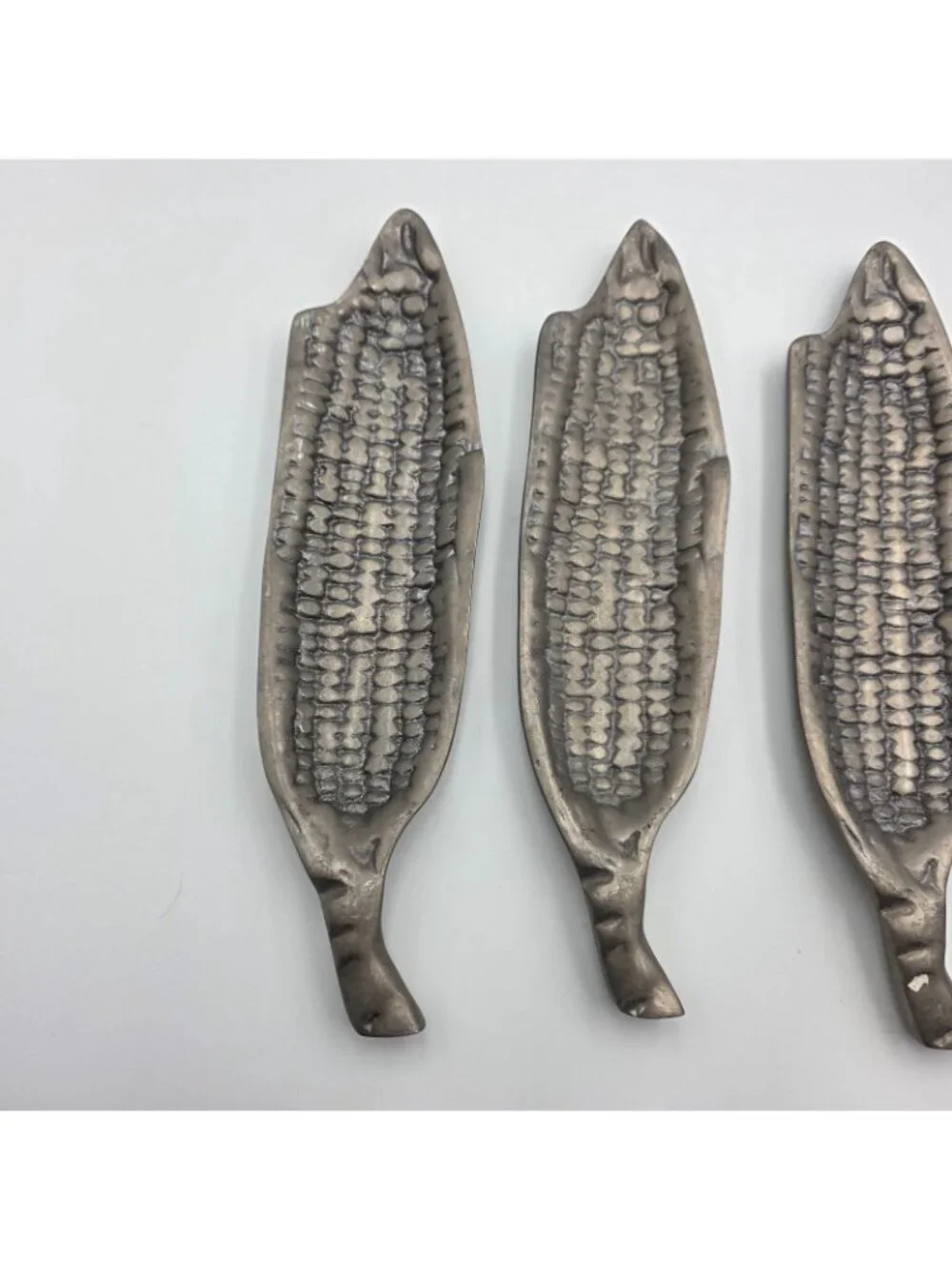 Vintage Cast Aluminum Corn on Cob Trays Set of 4 Fish Shape Serving Dishes